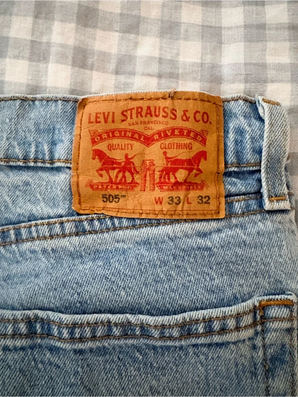 Vintage Levi's Light Blue 505 Straight Leg Jeans